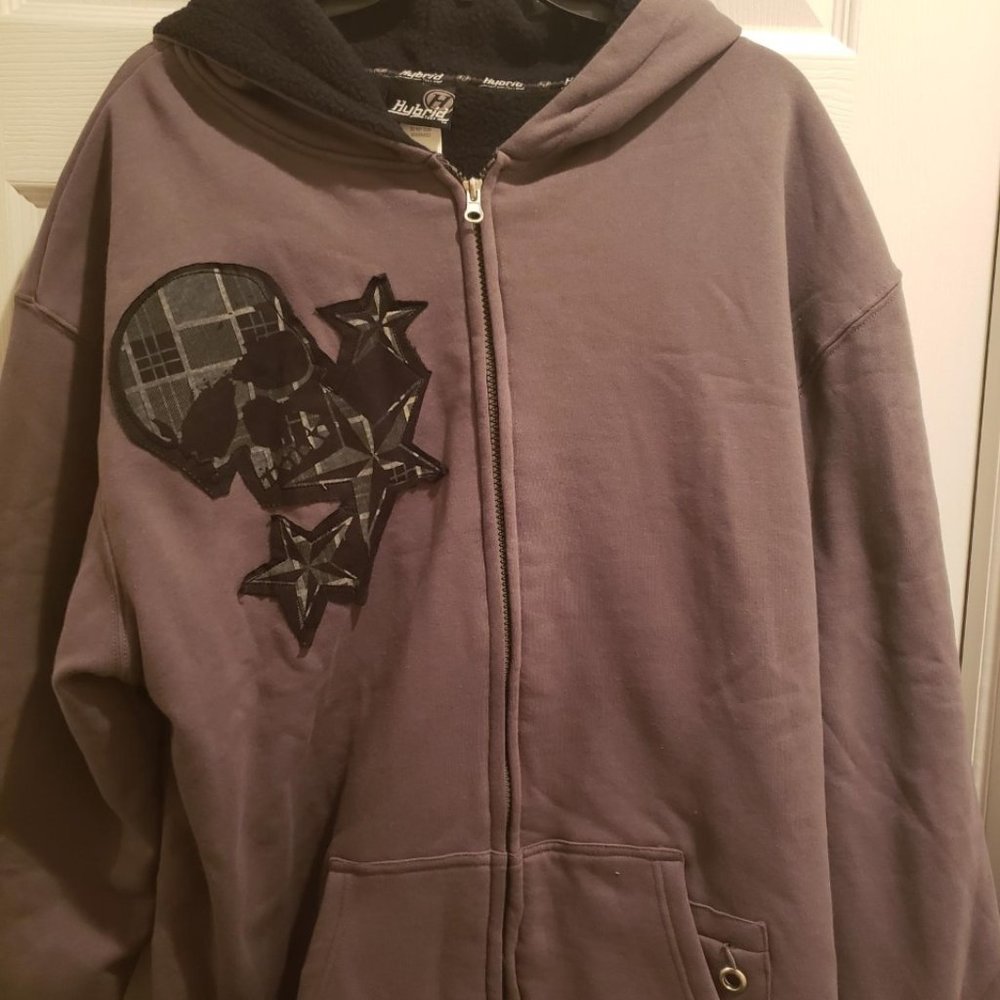 Hybrid, XL, Gray, Fleece Lined Heavy Sweat jacket
